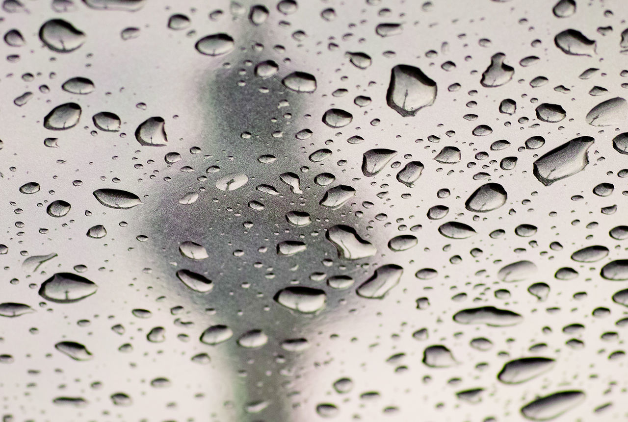 FULL FRAME SHOT OF RAINDROPS ON WATER