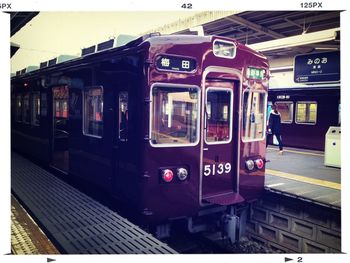 Train at railroad station platform