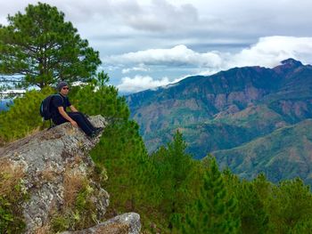 Man hiking in forest