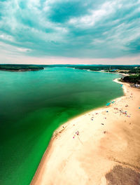 High angle view of beach against sky