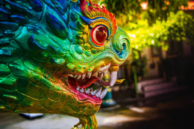 Close-up of statue of dragon