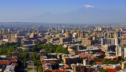 View on mt. ararat at yerevan city, armenia.