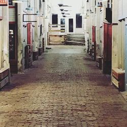 Narrow alley along buildings