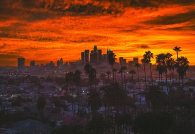 View of cityscape during sunset