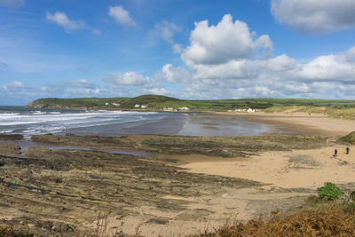 Scenic view of beach against sky