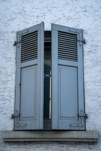 Closed door of building