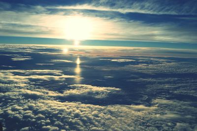 Scenic view of sea against sky at sunset