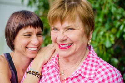 Portrait of happy mother and daughter