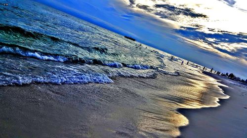 Aerial view of beach against sky