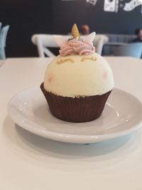 Close-up of chocolate cake on table