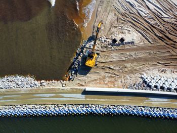 High angle view of boat