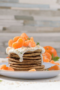 Close-up of dessert in plate