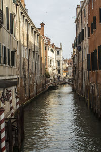 Canal amidst buildings in city against sky
