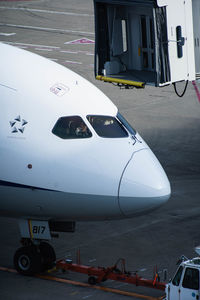 Airplane on airport runway