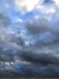 Low angle view of storm clouds in sky