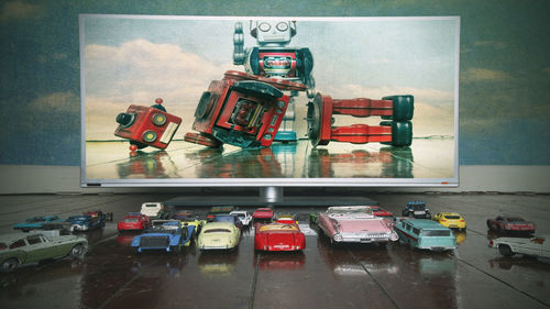 View of toys on table