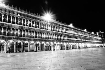 View of illuminated building at night