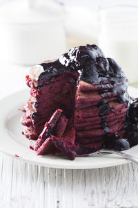 Close-up of cake in plate