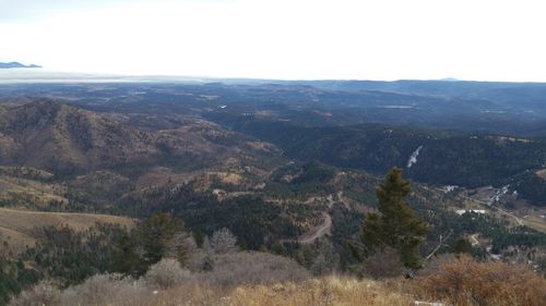 High angle view of landscape against sky