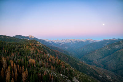 Scenic view of mountains against clear sky