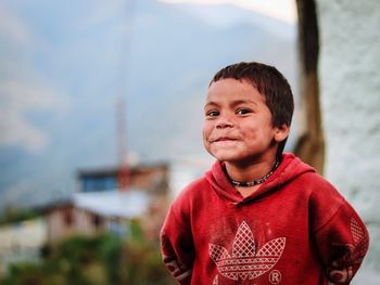 Portrait of boy smiling