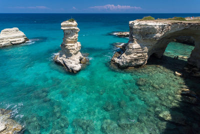 Panoramic view of sea and rocks