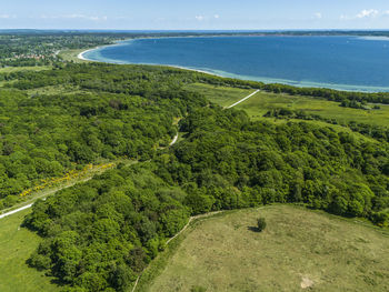 High angle view of beach