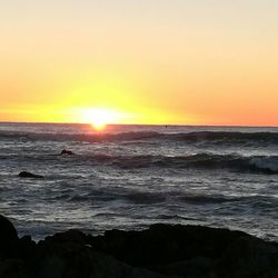 Scenic view of sea during sunset