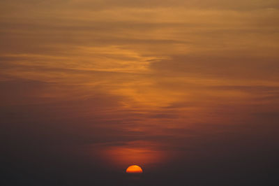 Low angle view of orange sky