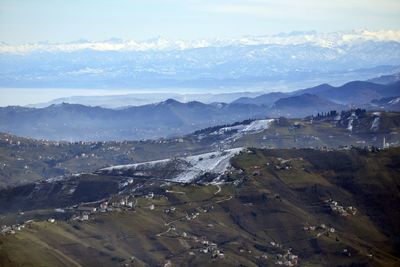 High angle view of landscape against sky