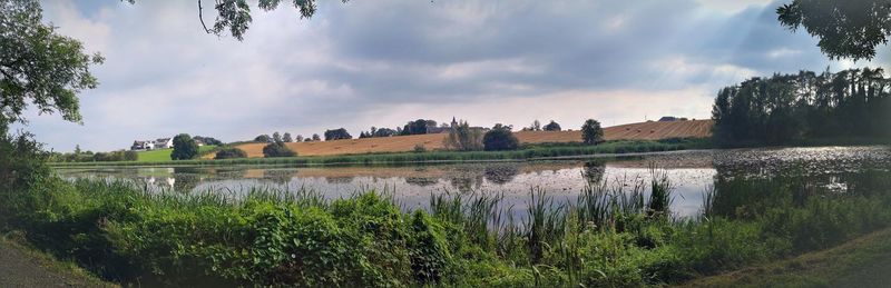 Panoramic view of lake against sky