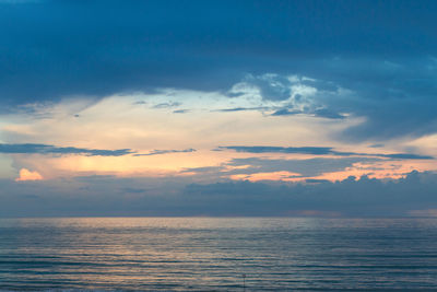 Scenic view of sea at sunset