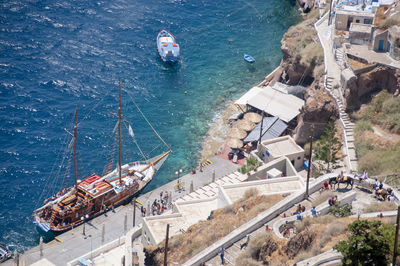 High angle view of boats in swimming pool