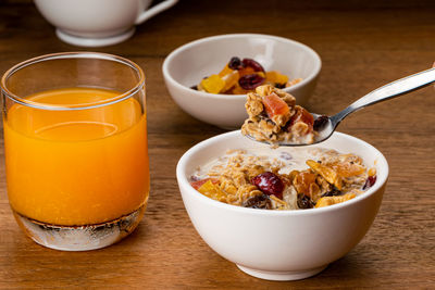 Close-up of food on table