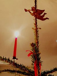 Low angle view of red structure against sky