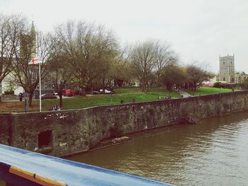 View of canal along buildings