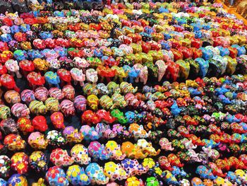 Full frame shot of multi colored vegetables for sale in market