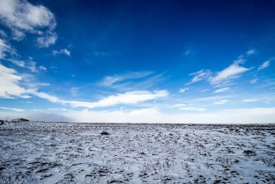 Scenic view of landscape against cloudy sky