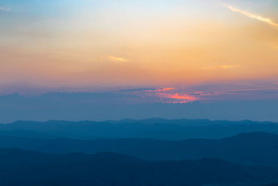 Scenic view of dramatic sky during sunset