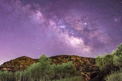 Scenic view of star field against sky