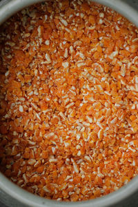 High angle view of orange in bowl