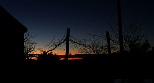 Silhouette landscape at sunset