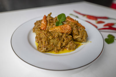 Close-up of food in plate