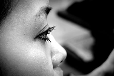 Cropped image of thoughtful woman