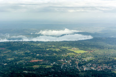 High angle view of landscape against sky