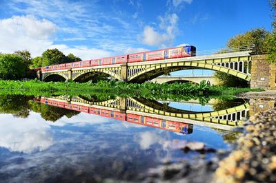 Bridge over river against sky