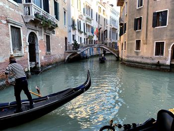 View of canal in city