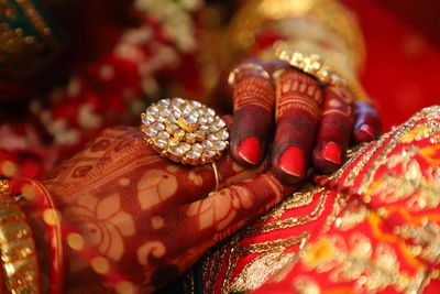 Close-up of woman hand with tattoo