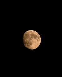 Low angle view of moon against clear sky at night