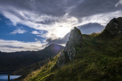 Scenic view of mountains against sky